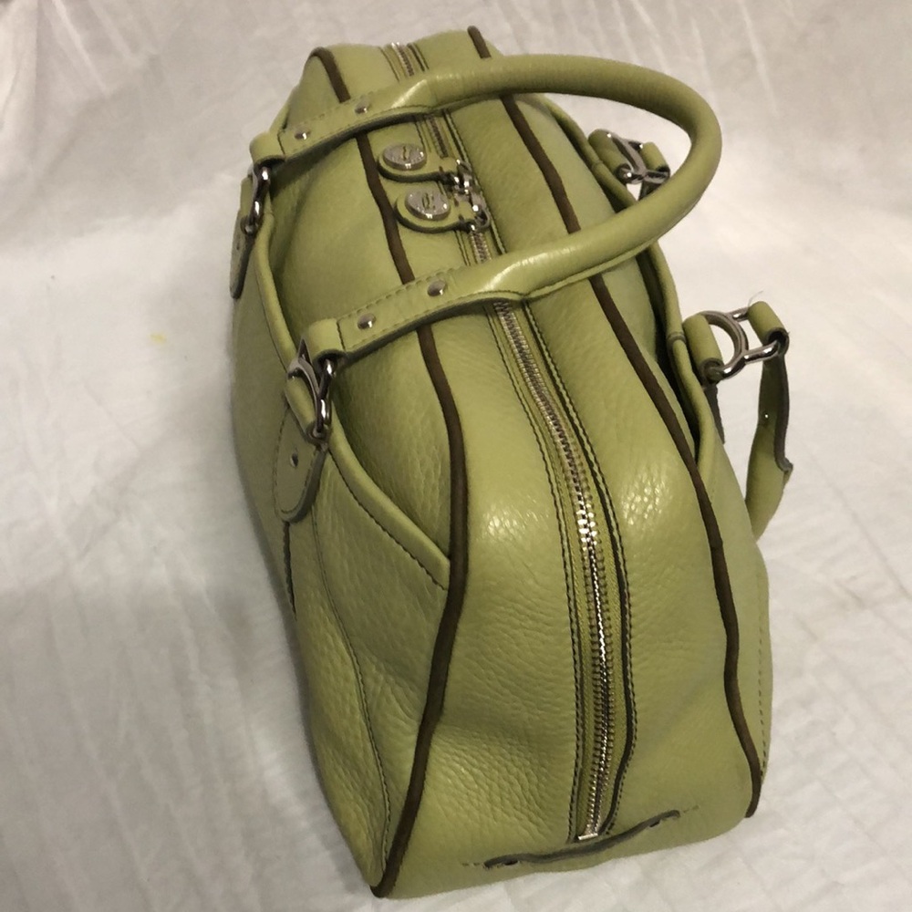 Cole Haan Large Lime Green Leather Satchel - Picture 7 of 12